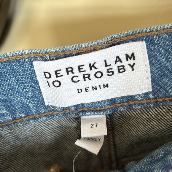 NWT Derek Lam 10 Crosby Denise Color Blocked High Rise Barrel Jeans Skyler Multi - Picture 13 of 16